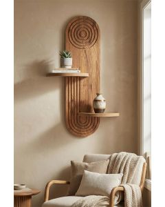 HANAH HOME Zidna polica Artmtkwll3, svetlobraon