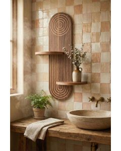 HANAH HOME Zidna polica Artmtkwll3, braon