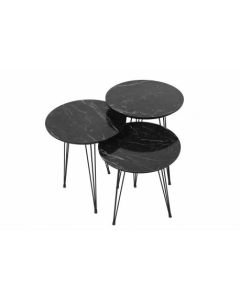 HANAH HOME Set klub stolova Siyah Mermer, crna - 174244