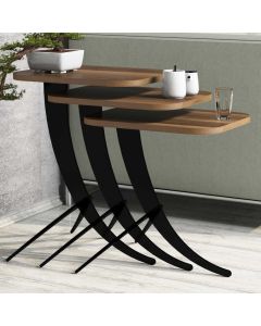 HANAH HOME Set pomoćnih stočića Pion, braon/crna - 174250