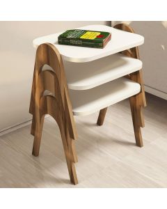 HANAH HOME Set pomoćnih stočića Paris, braon/krem - 174258