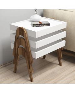 HANAH HOME Set pomoćnih stočića Roma, braon/bela - 174263