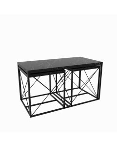 HANAH HOME Sto za dnevnu sobu Defne Black Marble (3 kom) - 174314