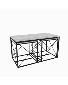 HANAH HOME Set klub stolova Defne 3/1, svetlo siva