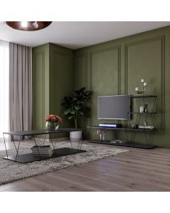 HANAH HOME Set nameštaja za dnevnu sobu Basak, antracit