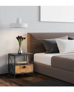 HANAH HOME Noćni ormarić Altunizade, braon/crna - 174424
