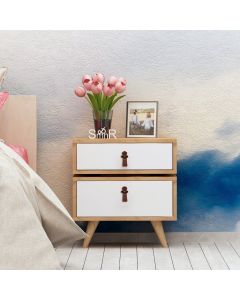 HANAH HOME Noćni ormarić Leija, braon/bela