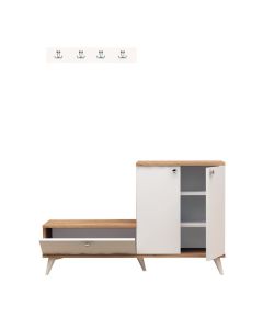 HANAH HOME Cipelarnik sa čivilukom Evva, braon/bela