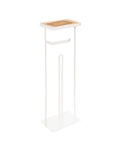 FIVE Držač toaletnog papira i telefona Modern 18x12x59,2cm, metal bela - 174679A
