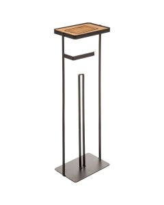 FIVE Držač toaletnog papira i telefona modern 18x12x59,2cm, metal crna - 174679B