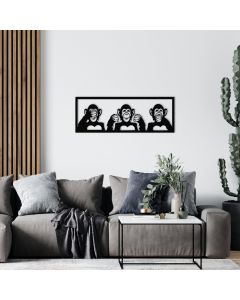 WALLXPERT Zidna dekoracija Three Monkeys L - 175154