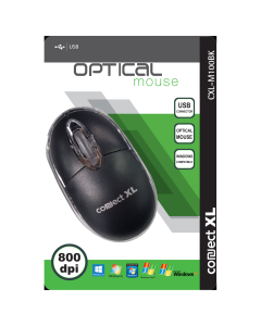 Connect XL Miš optički, 800dpi, USB, crna boja - CXL-M100BK