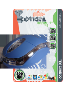 Connect XL Miš optički,  800dpi, USB, plava boja - CXL-M100BU