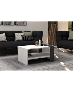 HANAH HOME Klub sto Funda, bela/antracit