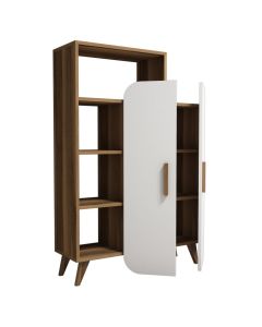 HANAH HOME Polica za knjige Form Walnut White - 176720