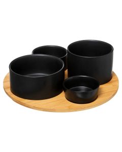 SECRET DE GOURMET Set za predjelo 5/1 keramika/bambus crna - 176917