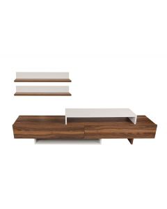 HANAH HOME TV polica Nirvana Teak White - 177371