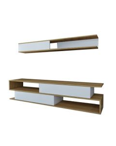 HANAH HOME TV polica Sims Teak White - 177375