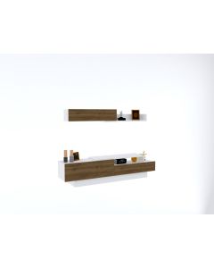 HANAH HOME TV polica Elda White Walnut - 177377