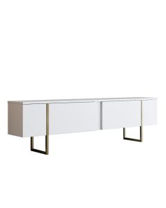 HANAH HOME TV komoda Luxe, bela/zlatna