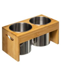 FIVE Držač za pribor i stalak 23,1X12,2X12,2cm inox/bambus bež - 179660