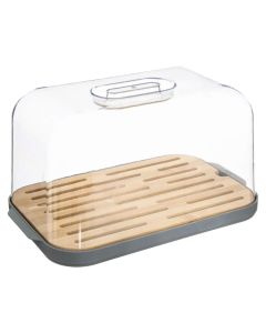 FIVE Kutija za hleb sa poklopcem 29X18X15,9cm polistren/bambus siva - 179681