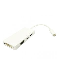 E-GREEN Adapter USB 3.1 tip C na Display Port + HDMI + VGA + DVI, bela - 179713