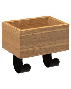 FIVE Čiviluk sa dve kuke Tydi 20x10x15cm metal/drvo crna - 181216