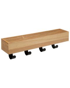 FIVE Čiviluk sa četiri kuke Tydi 50x10x15cm metal/drvo crna - 181217