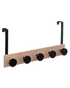 FIVE Čiviluk za vrata 50x11.5x24cm, MDF/crna - 181346-1-1