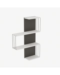 HANAH HOME Zidna polica Cambel, antracit/bela