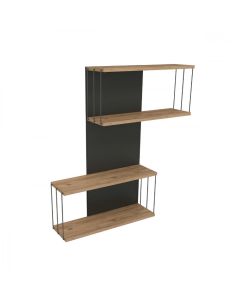 HANAH HOME Zidna polica Destan, antracit/braon