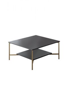 HANAH HOME Sto za dnevnu sobu Gold Line Anthracite Black - 182037
