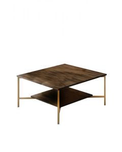 HANAH HOME Sto za dnevnu sobu Gold Line Walnut Black - 182038