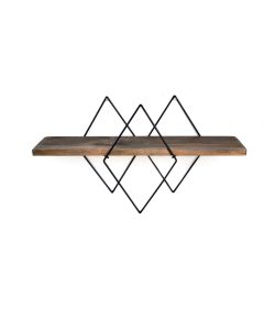 HANAH HOME Zidna polica Wr033, braon/crna