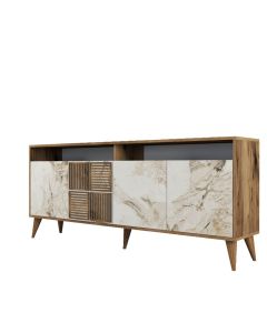 HANAH HOME Komoda Milan Walnut White Marble 1 - 182356