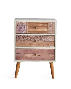 HANAH HOME Komoda Liza, braon/bela