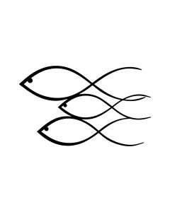WALLXPERT Zidna dekoracija Fish Black - 182451
