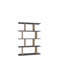 HANAH HOME Polica za knjige Harmon Anthracite Oak - 183177