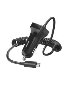 HAMA Auto punjač, USB tip-C, 2.4 A, crni