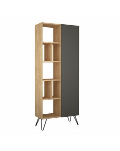 HANAH HOME Polica za knjige Jedda Bookcase Oak Anthracite - 183254