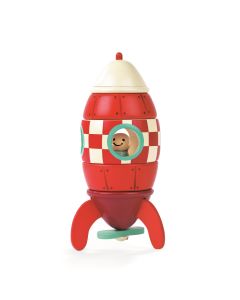 JANOD Drvena magnetna raketa, crvena - J05207