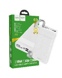 hoco. Power bank 30000mAh, Micro-USB / Tipe-C ulaz, lampa - J73 Powerful, bela - 18443