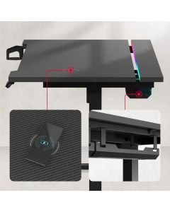 Huzaro Hero 8.7 Crni RGB Električni podesivi sto 140x70cm