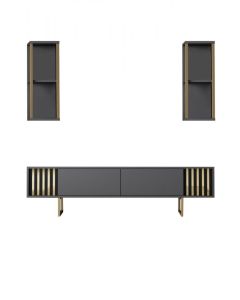 HANAH HOME TV polica Gold Line Anthracite Black 1 - 185764