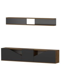 HANAH HOME TV polica Tac Walnut Black - 185803