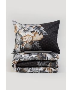 STEFAN Set posteljina od pamučnog satena 200x200cm, siva-braon - 187-1378