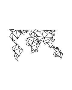 WALLXPERT Zidna dekoracija World Map Metal Decor 4 Black - 187144
