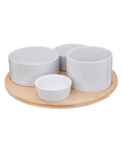 SECRET DE GOURMET Set za posluživanje 5/1 porcelan/bambus - 188411