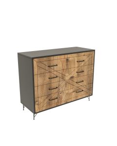 HANAH HOME Komoda za spavaću sobu Comfort, antracit/braon